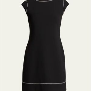 Theory Cap Sleeve Embroidered Shift Dress